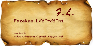 Fazekas Lóránt névjegykártya