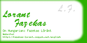 lorant fazekas business card